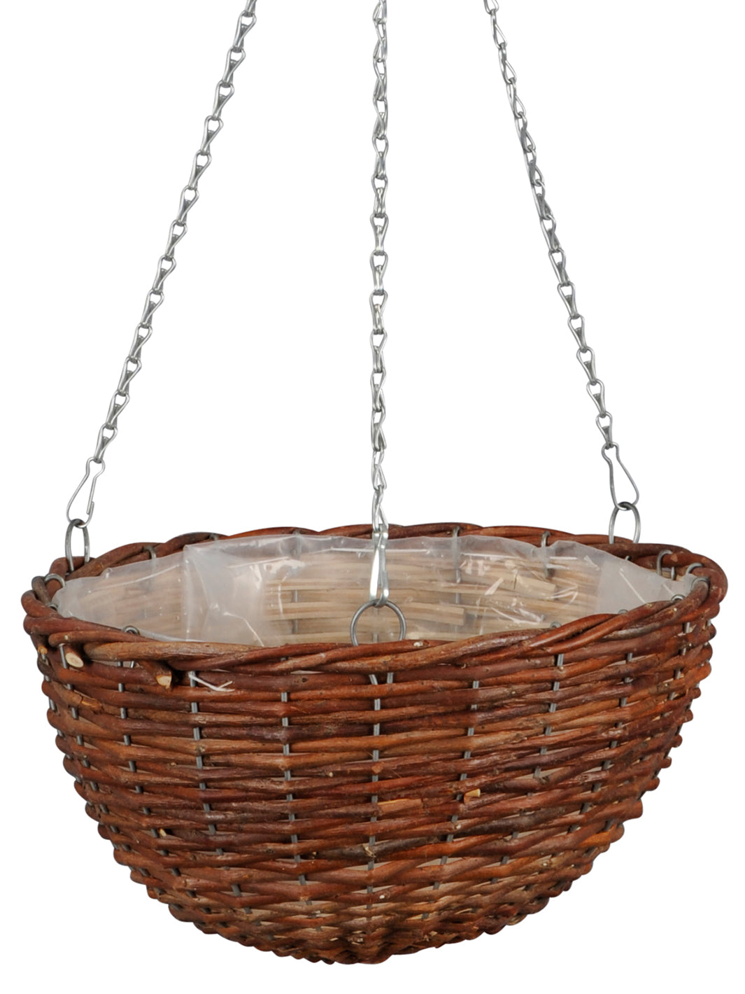 Pflanzenampel Tunis – Aus Weide, Ø 30 Cm, Mit 3 Edelstahlketten & Polybeutel, Für Decke & Wand